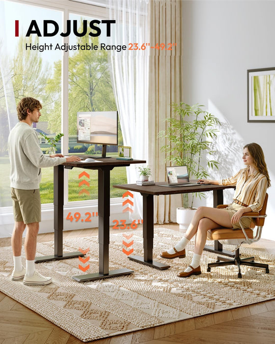 Solid Bamboo Dual Motor Standing Desk, 220 Lbs, 48×24