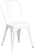 Metal Dining Chair Farmhouse Tolix Style for Kitchen Dining Room Café Restaurant Bistro Patio, 18 Inch, Stackable, Waterproof Indoor/Outdoor (Sets of 4) (White)