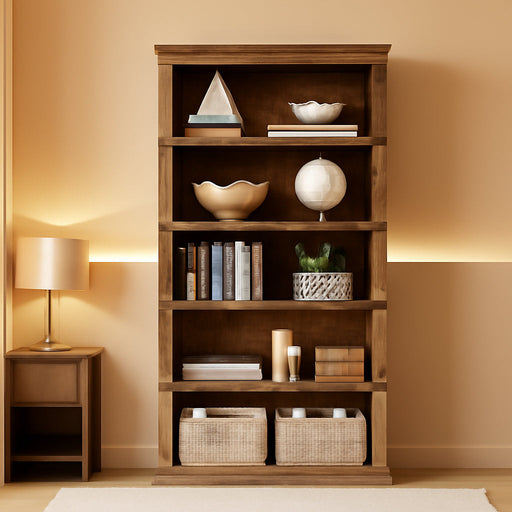 5 Tier Bookcase, Farmhouse Book Shelf with Storage, 71" Tall Book Case Wooden 5 Shelf Bookcase for Home Office, Living Room, Bed Room (Vintage, 67.4" H X 31.5" W X 12.8" D) | 67.4" Tall Book Case Wooden 5 Shelf Bookcase for Home Office, Living Room, Bed Room (Vintage, 67.4" H X 31.5" W X 12.8" D)
