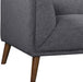 Dark Grey Linen Sofa: Walnut Wood Legs, Modern Style