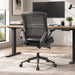 Ergonomic Office Chair with Double Seat Cushion – Mesh Desk Chair without Arms for Space Saving, Adjustable Swivel Computer Task Chair with Rocking Mode & Lumbar Support (Regular Height)