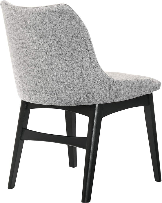 Azalea Fabric Wood Dining Side Chairs-Set of 2, 19" SH, Gray/Black