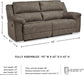 Laresview Contemporary Faux Leather Manual 2 Seat Reclining Sofa, Gray