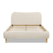 Jennifer Taylor Home Roman Curved Headboard Upholstered Platform Bed, Queen, Oatmeal Light Beige Chenille