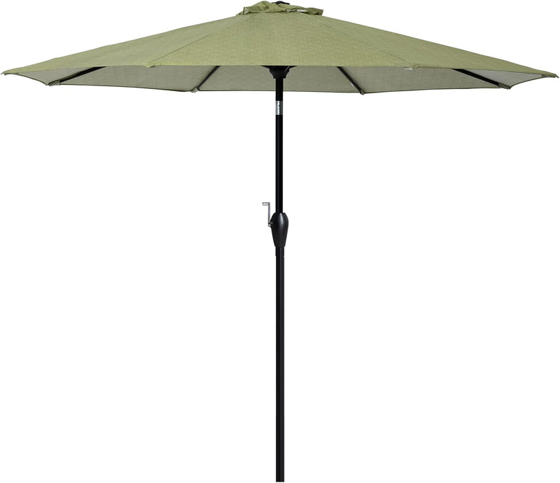 Striped Patio Umbrellas Outdoor Table Market Umbrellas with Crank & Pust Button Tilt|Auto-Tilt, 8 Steel Ribs, High Color-Fastness Canopy