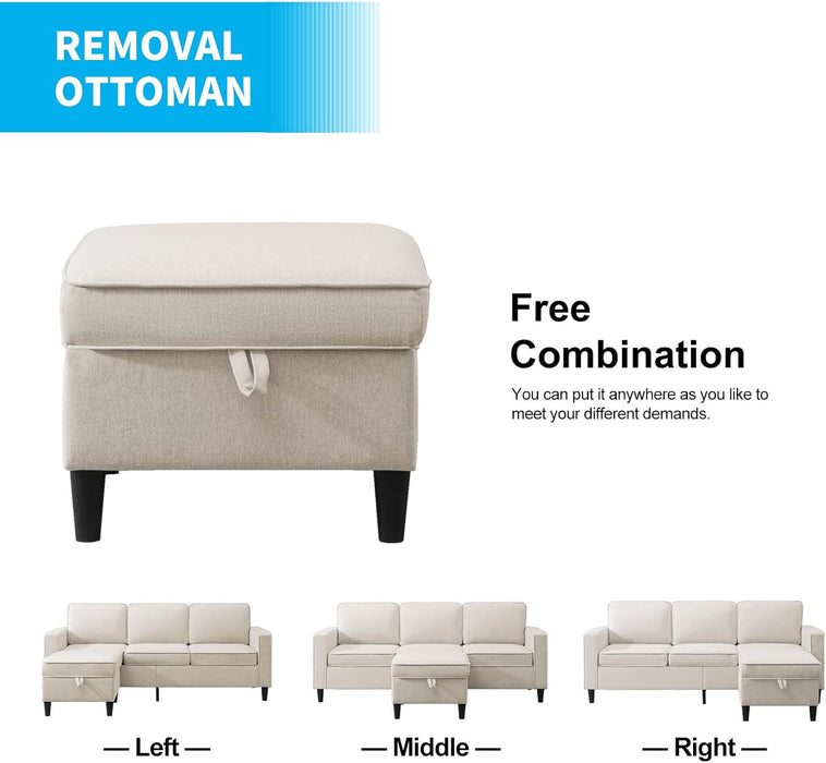 2 Piece Sofa Set, Sofa and Loveseat Sets for Living Room, L Shape Sectional Sofa with Chaise, 3 Seater Convertible Sectional Sofa Couch for Apartment