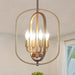 Gold Finish 4 Light Industrial Farmhouse Chandelier