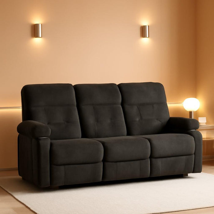 80'' Power Reclining Sofa with Heat and Massage, Electric Reclining Couch with Extended Footrest, Wall Hugger Recliner Sofa 3 Seater with USB Ports, Cup Holders for Living Room
