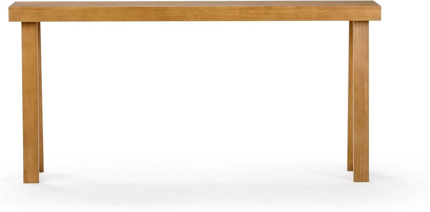 66 Inch Console Table 66 Inch Sculpted Console Table Pecan Finish — ShipItFurniture