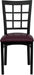 HERCULES Series Black Window Back Metal Restaurant Chair - Burgundy Vinyl Seat