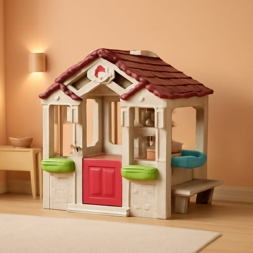 Charming Cottage Kids Playhouse, Indoor and Outdoor Clubhouse Playset, Interactive Sounds, Toddlers 2+ Years Old, Easy to Assemble