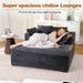 57Inch Luxuriously Plush Corduroy Chaise Lounge Grey