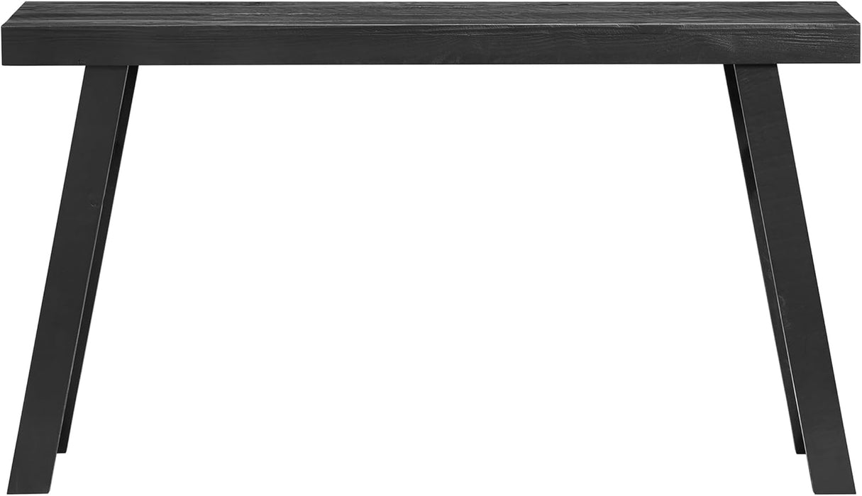 Lawas Solid Wood Console Table - 56 Inch Modern Farmhouse Entryway Table - Easy Assembly Living Room Furniture for behind the Couch, Entryway, or Hallway (Black)