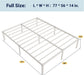 Full Size Bed Frame, 14 Inch Metal Beds with Storage Space, White