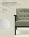 Accent Leisure Chair, Mid-Century Modern Arm Chair with Solid Wood Armrests and Legs, 1-Seat Cushioned Sofa for Living Room Bedroom Balcony Studio, Olive Green ULAC001C01