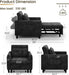 Black Upholstered Sleeper Chair Pull Out Bed For Small Rooms