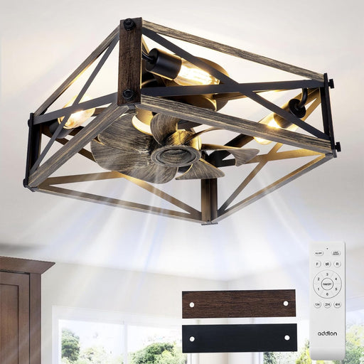 16-Inch Square Caged Ceiling-Mount Fan With Remote