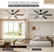 60 Inch Ceiling Fans with Lights, Large Modern Brown Ceiling Fan with Light and Remote Control, 6 Double Sided Blades, 6 Speed Reversible Motor, Dimmable LED, Silent Timing, Indoor Outdoor Patio Use