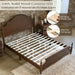California King Solid Wood Bed Frame with 55" Arched Headboard, Traditional Poster Bed with 12 Wooden Slat Base, No Box Spring Needed/Noise Free& Non Slip/Easy Assembly, Dark Walnut