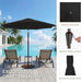 10FT Outdoor Patio Umbrella, round Market Table Umbrella with Push‑Button Tilt and Crank Lift, 8 Sturdy Metal Ribs, UV50+ Protection Canopy for Backyard, Lawn, Deck, Poolside, Garden (Black)