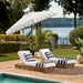 PAT8010A Collection Venice Navy and White Single Scallop 9Ft Crank Outdoor Push Button Tilt Umbrella