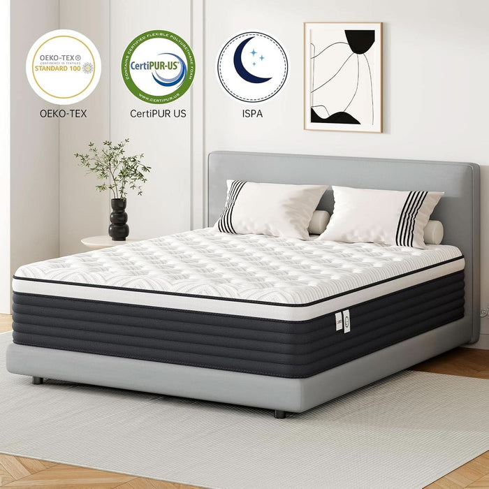 Twin PressureRelief Memory Foam Hybrid Mattress Pocketed