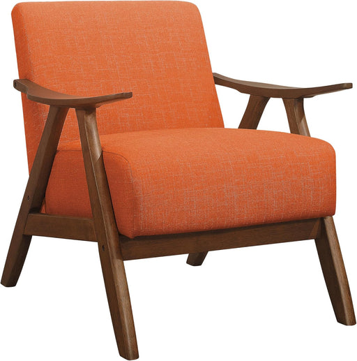 Orange Mid Century Modern Upholstered Accent Chair