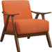 Orange Mid Century Modern Upholstered Accent Chair