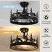 Rustic Black Ceiling Fan with Light, Bear and Deer Design