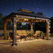 10' X 12' Outdoor Wood Gazebo, Hardtop Gazebo Permanent Wooden Pavilion with Galvanized Steel Double Roof, for Garden, Backyard, Patio, Cedar Wood, Grey
