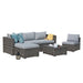Eudy 6 Piece Rattan Sectional Seating Group with Cushions