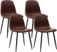 Faux Leather Dining Chairs for Kitchen, Living Room, Set of 4, Dark Brown