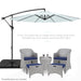 10Ft Offset Hanging Outdoor Market Patio Umbrella W/ Easy Tilt Adjustment - Baby Blue