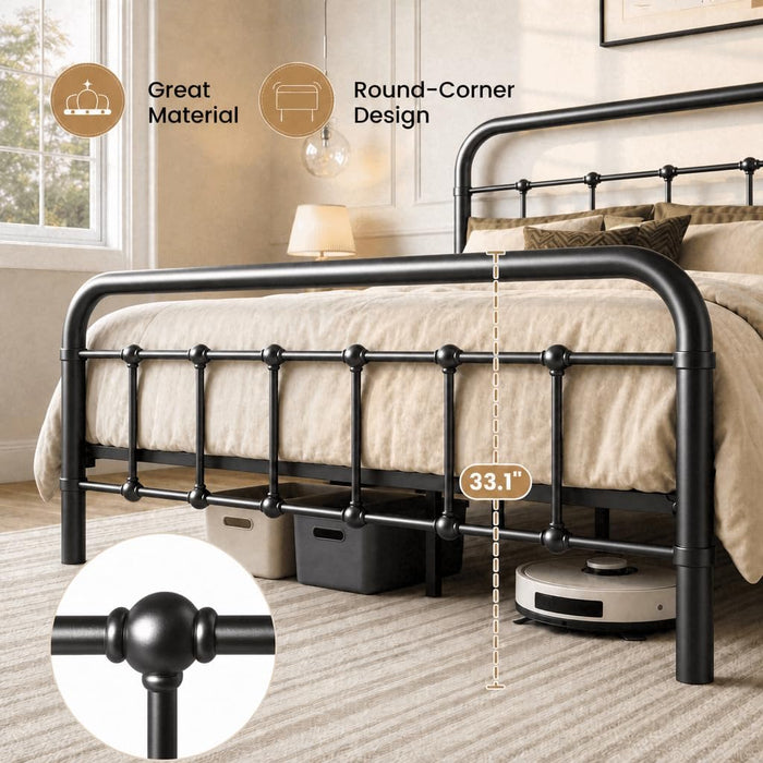 Full Size Metal Platform Bed Frame, Black