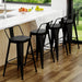 Bar Stools Set of 4, 30 Inch Bar Height Stools with Back,Black