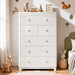Fluted Dresser for Bedroom, Kids Dresser Cabinet with 6 Drawers