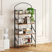 Arched Bookshelf 4 Tier Shelf Storage Organizer Bookcase,No Assembly Folding Book Shelf for Living Room,Bedroom Home Office Rack Bookhelves