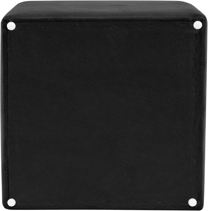 Home Decor Storage Ottoman with Tray Top|Upholstered Modern Square Storage Ottoman with Storage for Living Room & Bedroom, Black Faux Leather