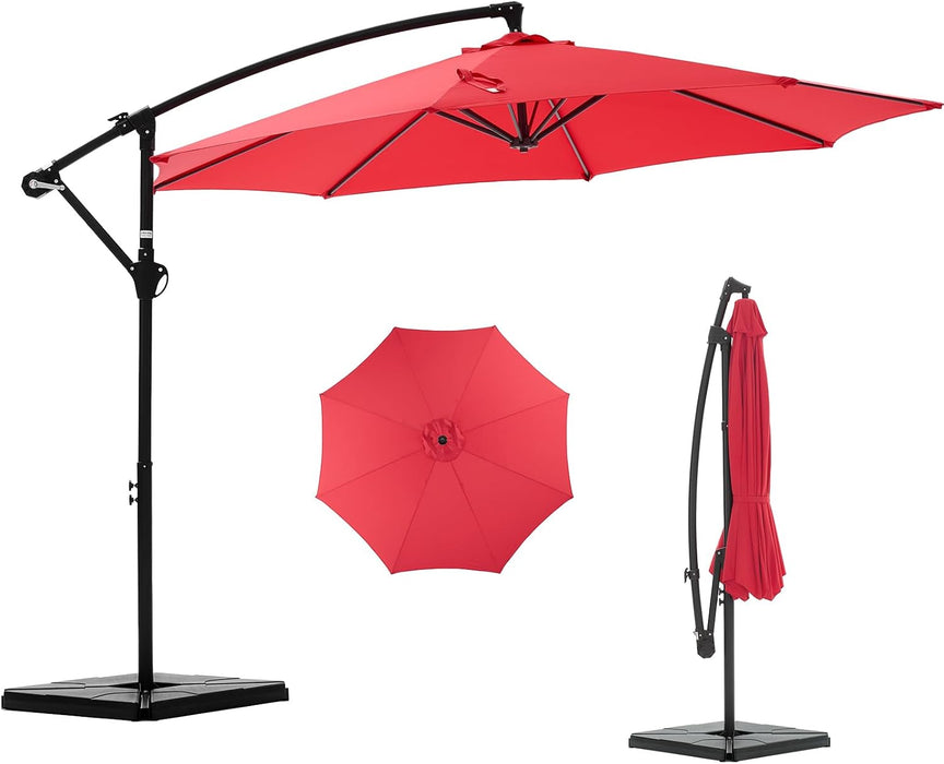 10FT Patio Umbrella, Cantilever Umbrella, UV Protection