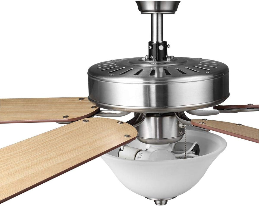 Airpro Collection 52'' Five-Blade Ceiling Fan with White Etched Light Kit