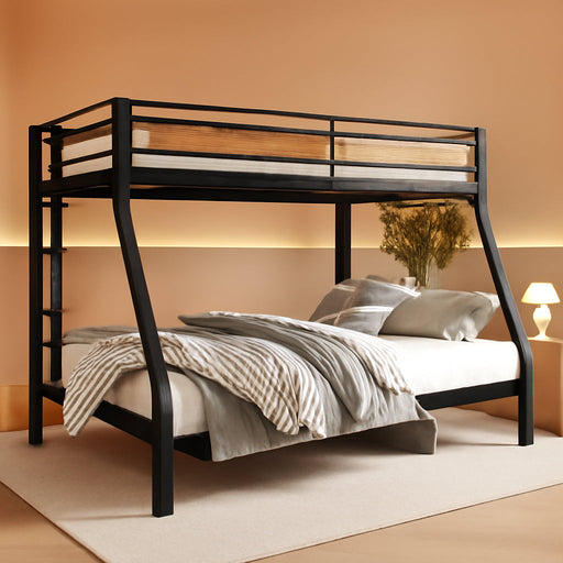 Heavy Duty EspressoBrown Metal TwinOverFull BunkBed