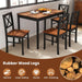 5-Piece Mid-Century Modern Dining Table Set for 4, Wooden Kitchen Table and Chairs, Compact Rubber Wood Dining Room Set for Small Spaces, Kitchen & Living Room