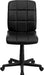 Clayton Mid-Back Tufted Vinyl Upholstered Swivel Desk Chair with Padded Seat, Modern Adjustable Height Padded Office Chair, Black