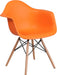 Alonza Series Orange Plastic Chair with Wooden Legs