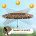 10 FT Patio Umbrella, 2-Tiers Scalloped Outdoor Table Market Umbrella with Tilt Adjustment, Crank, 8 Sturdy Ribs for Pool, Deck, Backyard (Coffee)
