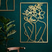 4 Pack Gold Wall Art Decor, Minimalist Single Line Real Metal Wall Art, Woman'S Body Shape Abstract Wall Art (Gold Classic Style, 17 X 11.8'')