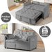 Grey Adjustable Backrest Convertible Sleeper Sofa Bed