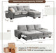 Gray 99In LShaped MemoryFoamCushion Sleeper Sofa Covers