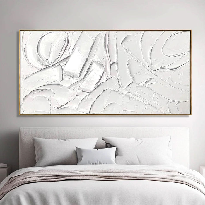 Abstract Oil Painting Artwork Framed Canvas Art Maximalist Decor 24"X48" Modern Painting Wall Art Kitchen Decorations Wall White Office Decor