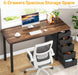 Industrial Rustic Brown FortySevenInch Computer Desk Storage